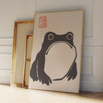 affiche moderne grenouille silhouette noire beige minimaliste décoration intérieure chambre salon