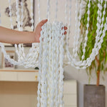 rideau bohème semi transparent polyester beige clair blanc rustique 100x200cm
