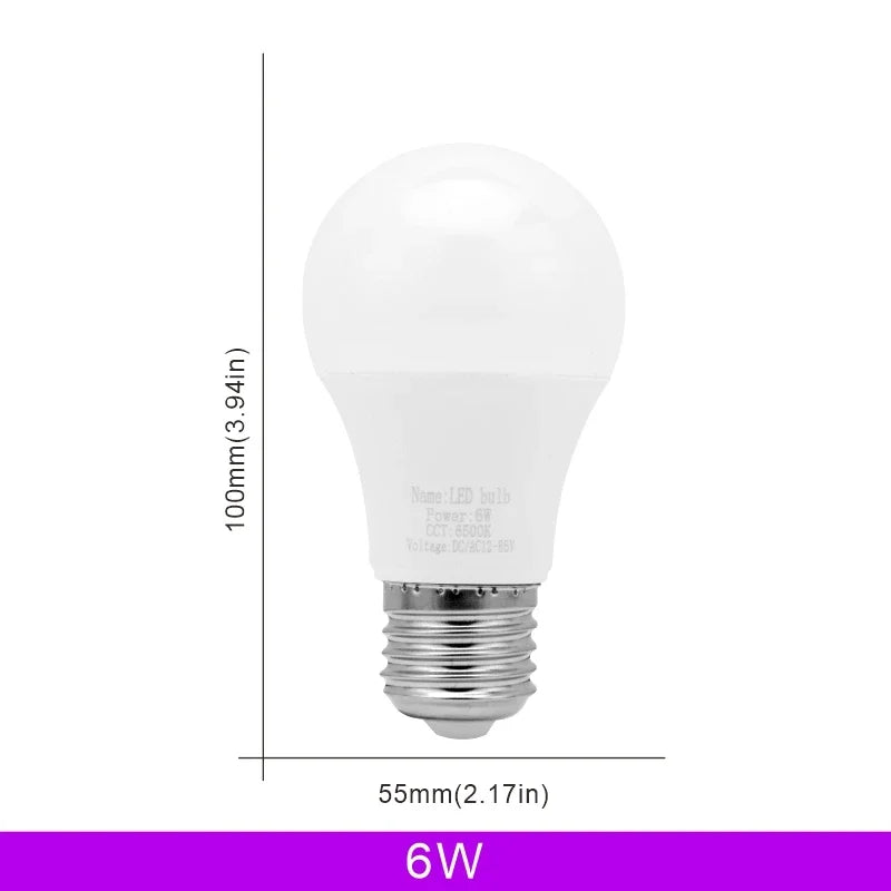 ampoule led e27 basse tension 12v 85v blanc froid chaud décoration salon moderne