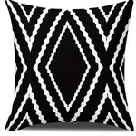 housse coussin polyester motif géométrique noir blanc moderne lit salon voiture