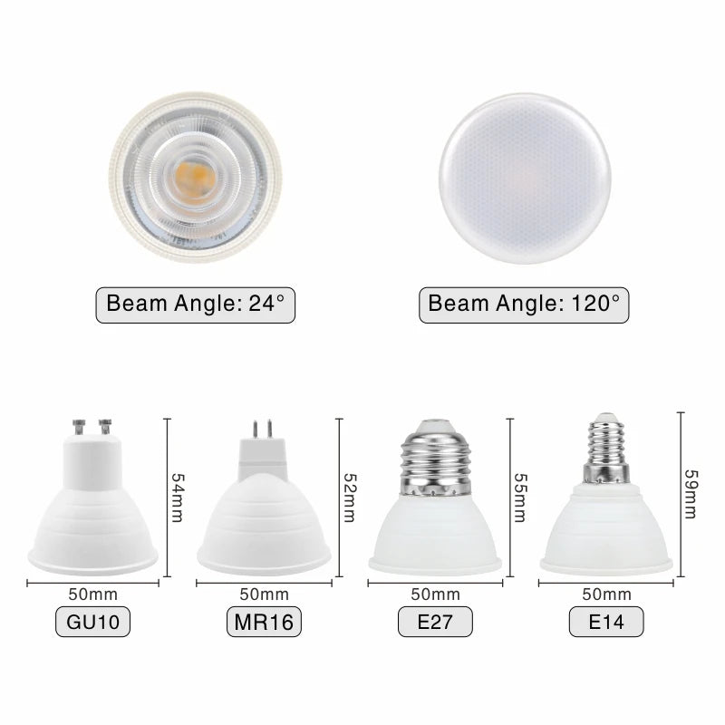 ampoules led blanc froid 120deg mat modernes e14 e27 gu10 mr16 opaques 50000hrs