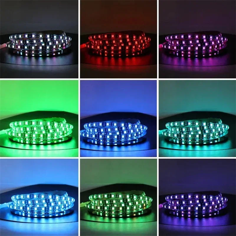 ruban led 5050 rgb 12v 60leds pcb noir adhésif moderne contrôleur cable connexion