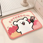 tapis sol décoratif mignon motif cartoon animaux fleurs doux absorbant salle bain maison