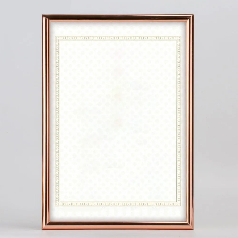 Cadre tableau A4 classique bordure géométrique couleurs bleu marine rouge doré argenté