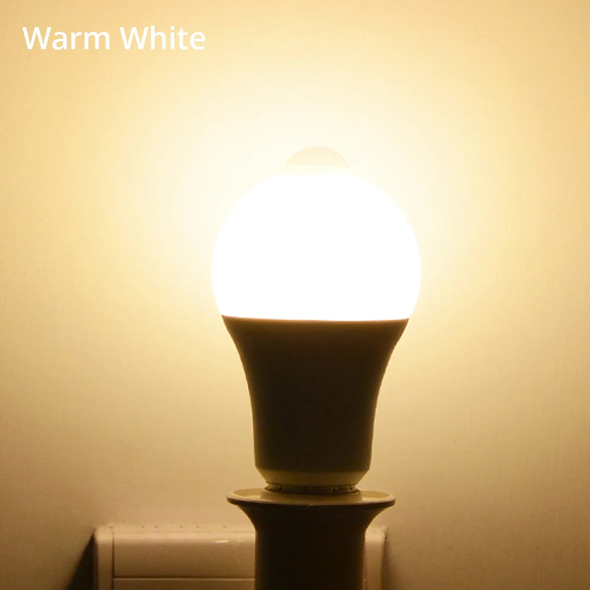 ampoule led veilleuse détecteur mouvement blanc moderne e27 12w 18w