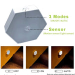 veilleuse led rouge motion sensor lampe hexagonale moderne aimantée câble usb lanière sac protection
