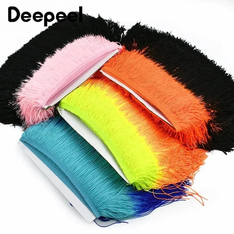 franges dégradées 100% rayonne rose bleu vert noir blanc orange violet modernes 20cm
