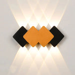 applique murale moderne noir orange géométrique led ip65 minimaliste