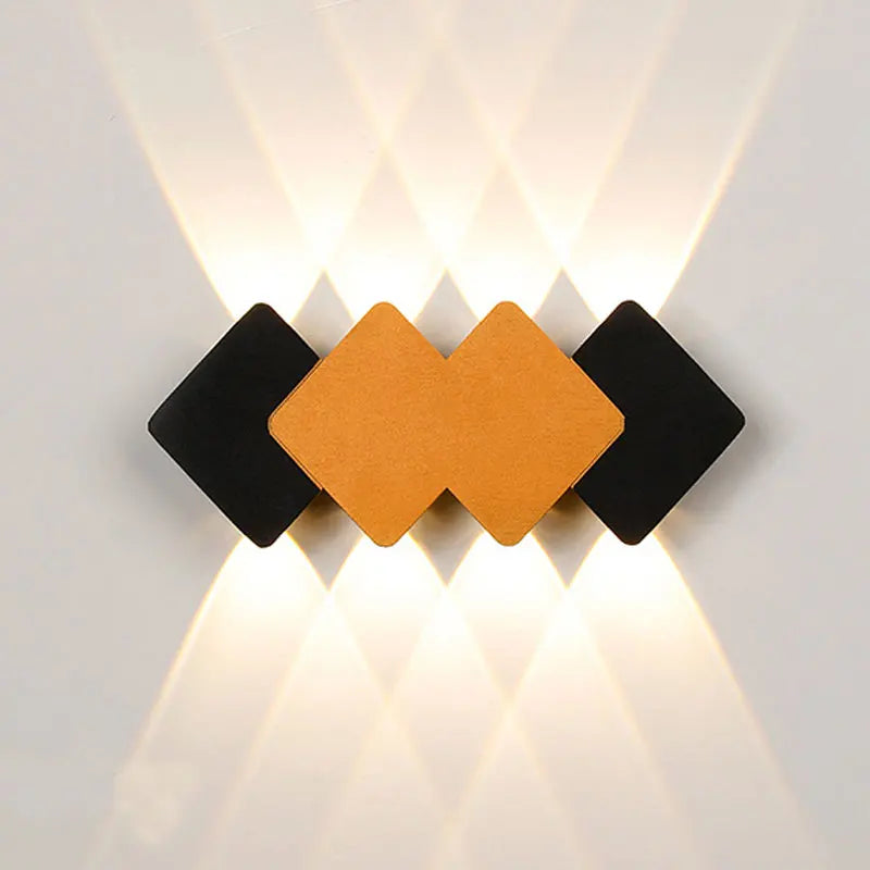 applique murale moderne noir orange géométrique led ip65 minimaliste