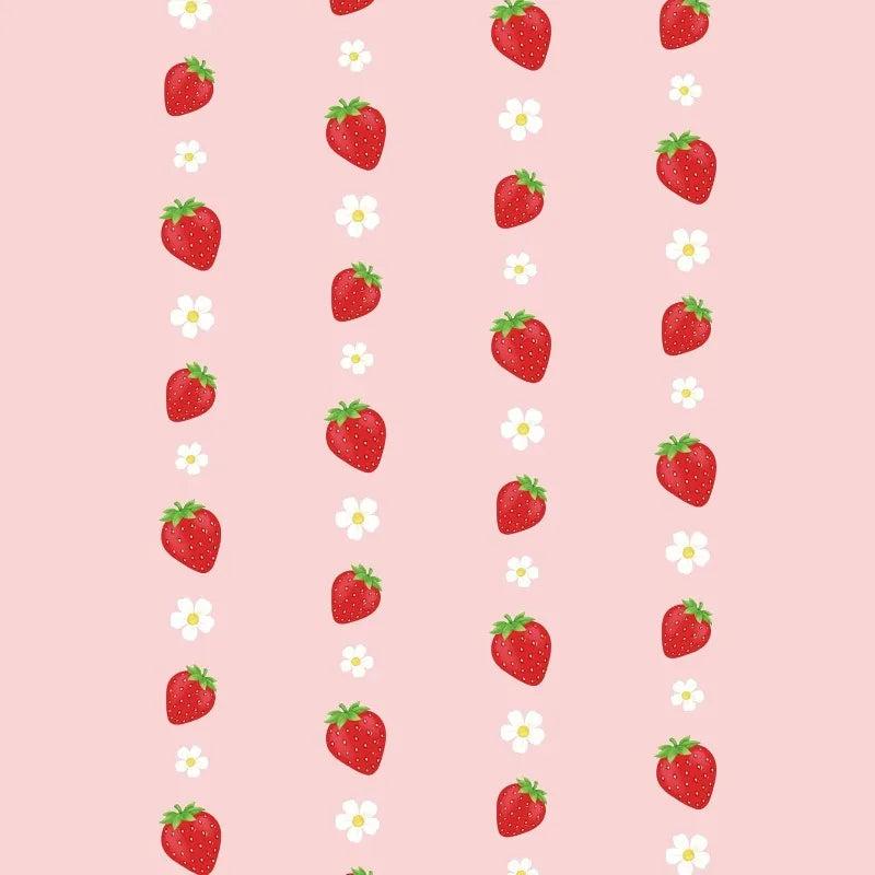 guirlande fraises fleurs blanches décoration anniversaire enfant rouge blanc vert festive tropicale chambre maison