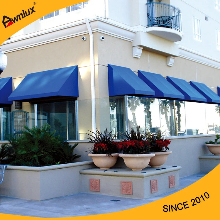 store d'angle rouge opacique classique manuel extérieur restaurant sunshade tringles aluminium polyester