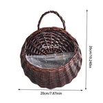 panier osier tressé marron clair traditionnel suspendu maison décoration fleurs pots jardin