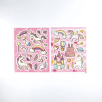 autocollants cartoon licorne arc ciel coeurs étoiles châteaux nuages colorés mignon enfants scrapbooking