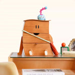 Boîte à bijoux en bois blanc sur un bureau décoratif