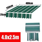 toile d'ombrage rayée moderne vert blanc imperméable clips inclusion poly enduit pu
