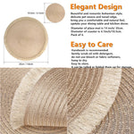 tapis table boho chic beige clair franges texture tissée sous verres ensembles sets deco