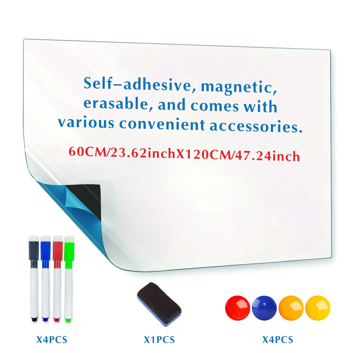 tableau blanc effaçable sec autoadhésif moderne aimants marqueurs minimaliste blanc bord noir