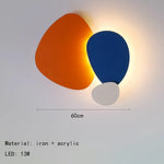 lampe murale moderne abstraite orange bleu blanc éclairage quotidien artistique LED ambiance chambre salon