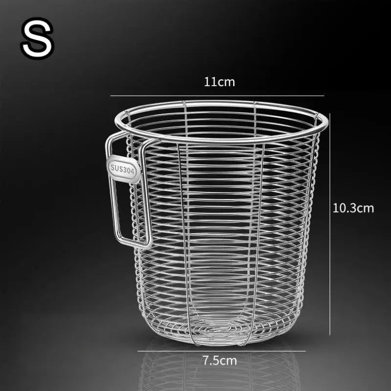 paniers couverts filtre soupe argenté maille fine moderne anneaux métalliques étiquettes SUS 304 compatibles