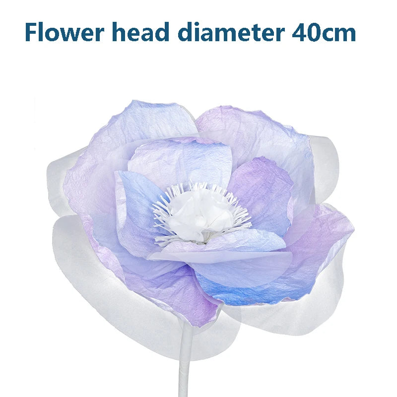 fleurs artificielles lys bleu violet décoratives intérieures mariage anniversaire semi translucides 20cm 40cm 80cm