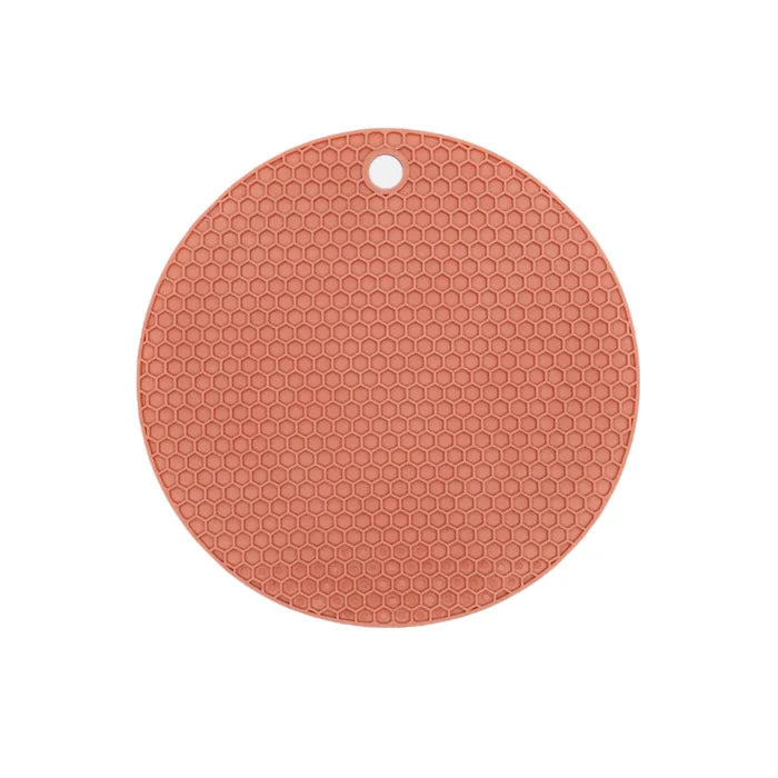 tapis table silicone réseau hexagonal bleu clair rose gris moderne antidérapant résistant taches cuisine