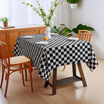 nappe table carreaux noir blanc classique réutilisable polyester coton machine été hiver printemps automne