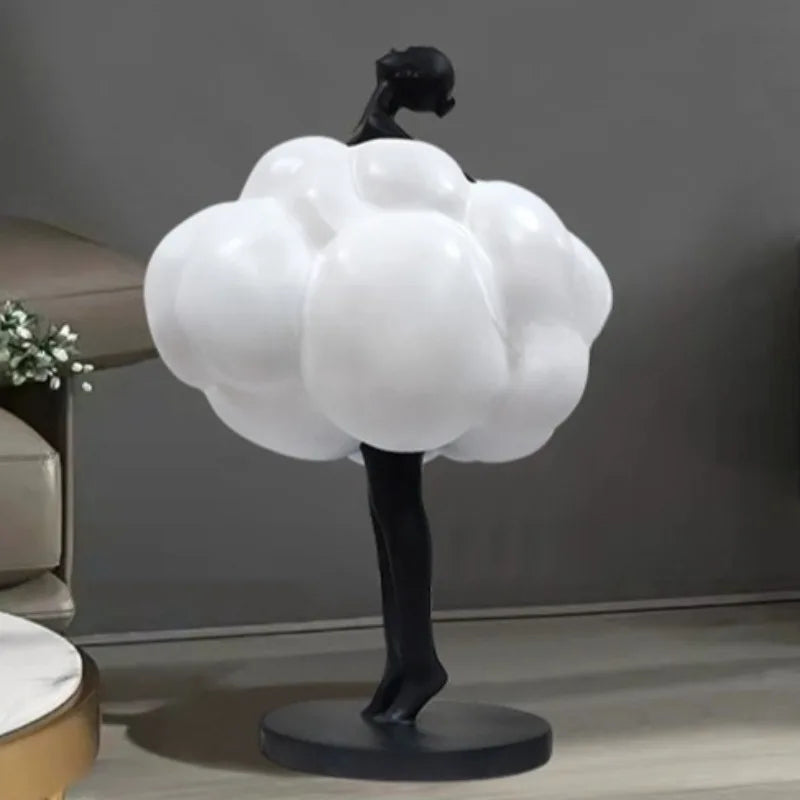 ornement sculptural figure humaine nuage abstrait moderne noir blanc intérieur décoration maison