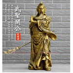 statue or chinoise feng shui personnage armure dragon motifs floraux traditionnels asiatiques