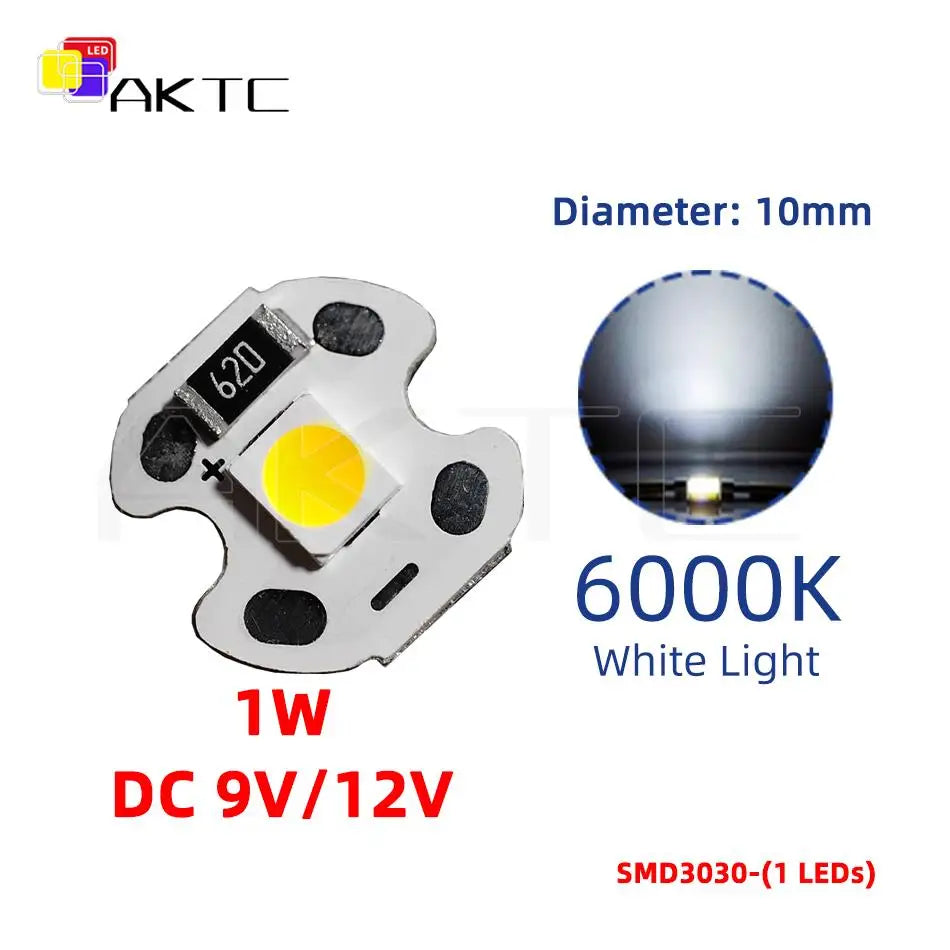 panneau led 1w 12v blanc rouge vert bleu 10mm alu smd3030 120deg moderne