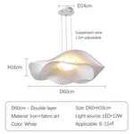 suspension lumineuse moderne blanche plissée opaque tringle led chambre salon