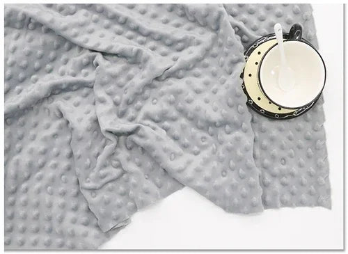 tissu coton imprimé petits points blanc bleu clair rose pâle gris doux biodegradable 150x50cm