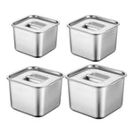 boîte rangement acier inoxydable 18cm poignée moderne épices condiments stockage cuisine