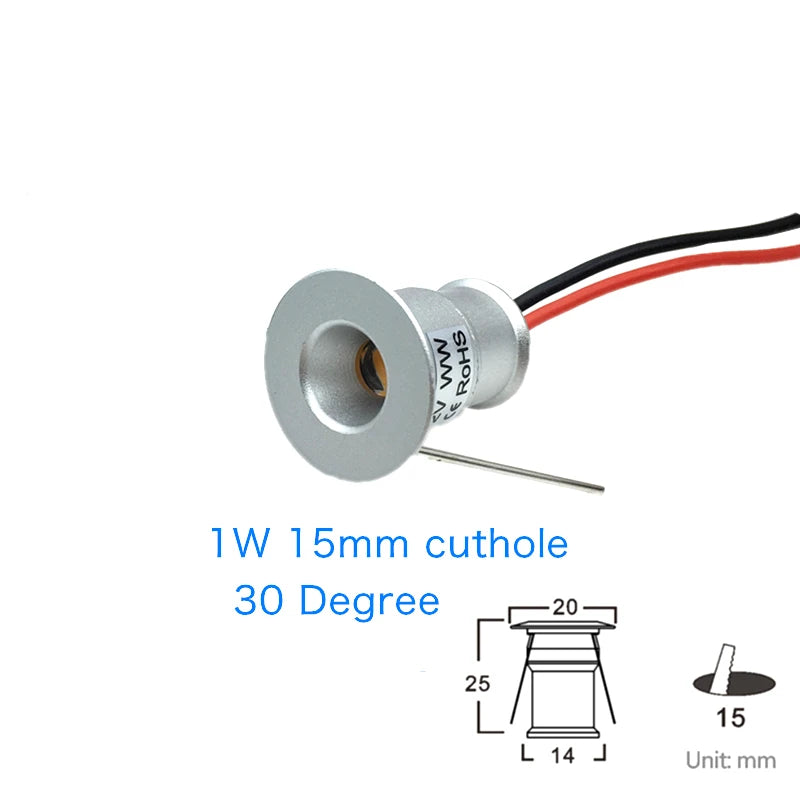 Downlight LED mini 1W 3W argenté moderne grille aluminium câble tissage 3000K 4000K 6000K