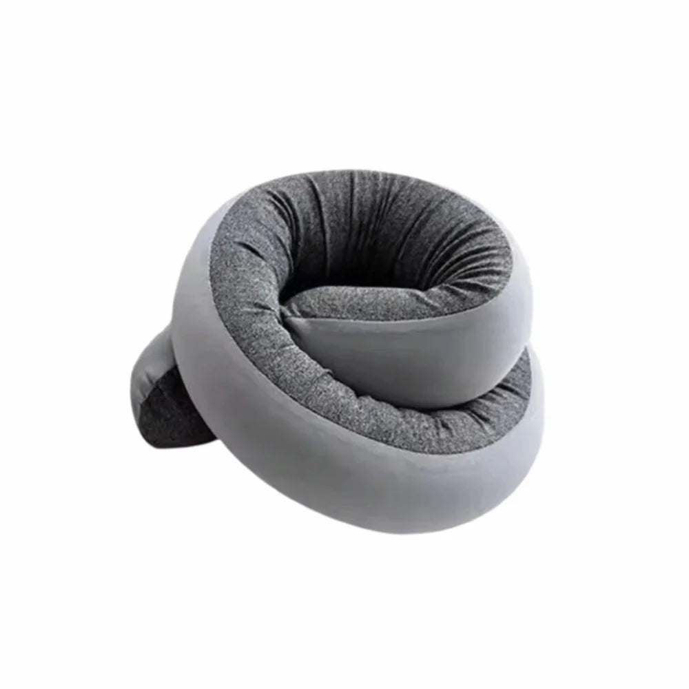 coussin voyage rose clair gris mousse polyester moderne confortable doux universible