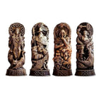 statues sculptées personnages mythologiques vikings bronzes dorés détails ethniques artisanat
