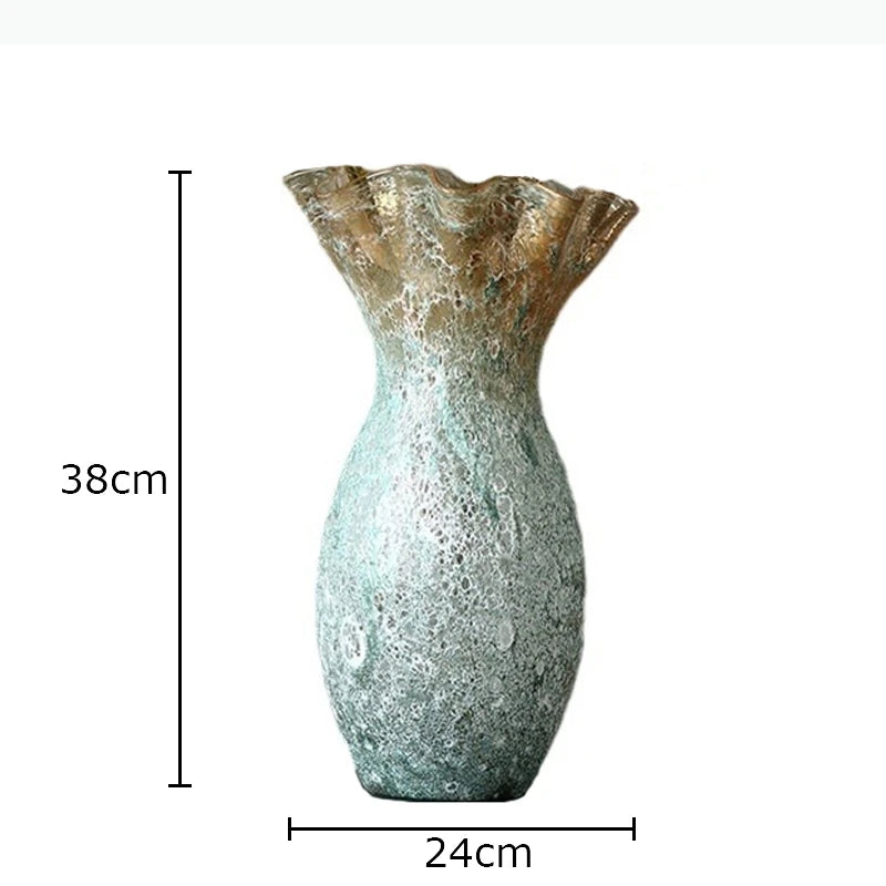 vases modernes vert bleu doré texturés marbrés opaques décoration table