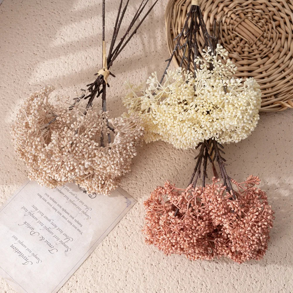 bouquet fleurs séchées beige rose pâle naturel rustique extérieur intérieur décoration automne anniversaire mariage