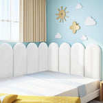 panneau mural 3d moderne deco enfantine rose blanc beige bleu clair autocollant protection murale