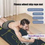 tapis fitness noir jaune gris lignes géométriques guidage moderne antidérapant