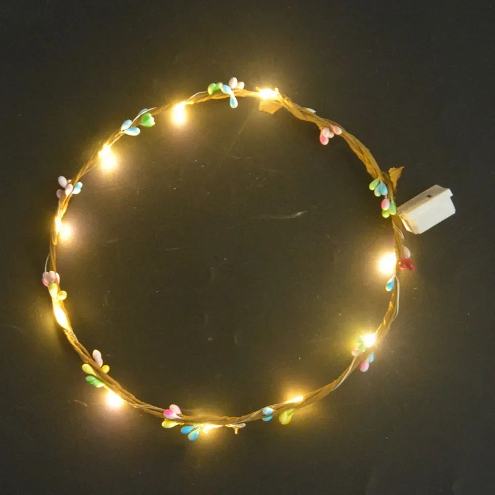 couronne cheveux led multicolore bohème festivités anniversaire mariage noël baptême