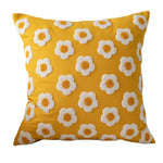 coussins brodés fleurs blancs jaunes modernes 30x50cm opaques décoration maison