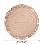 tapis jeu bébé beige points noirs franges moderne éducatif coton doux sol enfant activités
