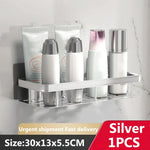 étagères salle bain moderne noires dorées mural sans perçage double niveau aluminium inoxydable