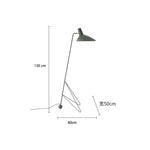 lampadaire led vintage noir pied trépied angle salon chambre coucher abatjour conique mid century
