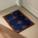 tapis rayé marron vert blanc moderne polyester imperméable lavable machine entrée couloir cuisine salle