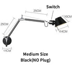 lampe murale articulée moderne noir gris blanc interrupteur fixations minimaliste led eléctrique
