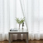rideau blanc pois minimalist moderne transparent fenêtre extérieure nordic qualite haute