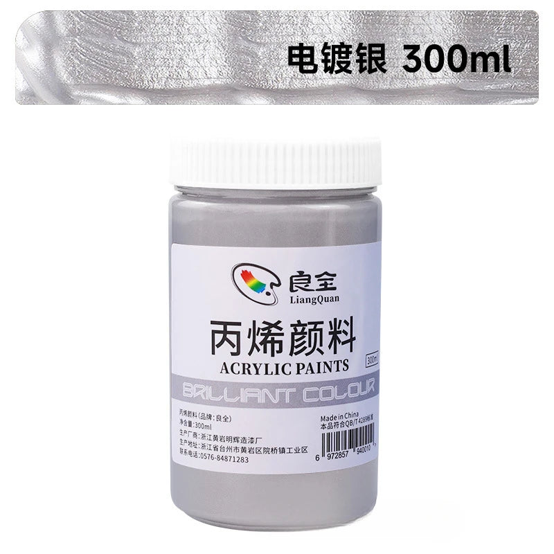 peinture acrylique métallique pigment or argent bronze 300ml art chinois restauration bouddha toile verre
