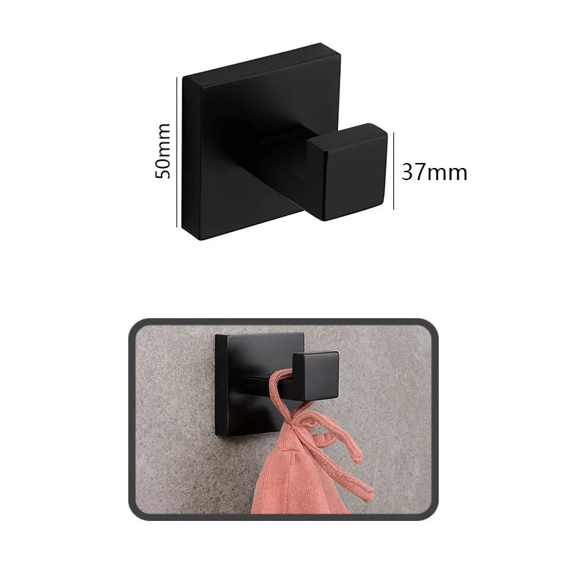 accessoires salle bain ensemble porte serviettes moderne finition dorée métal alliage aluminium fixations murales