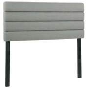 Tête de lit 140 cm réglable en hauteur, rembourrée en lin gris, design moderne